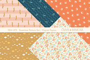 Sea life seamless pattern papers, a Pattern Graphic by Olive & Mimosa (Thumbnail 4 of 4)
