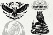 Halloween Owl SVG Graphics, a Seasonal Illustration by DENIDigitalArtSudio (Thumbnail 1 of 6)