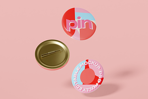 Floating Glossy Pin Mockups