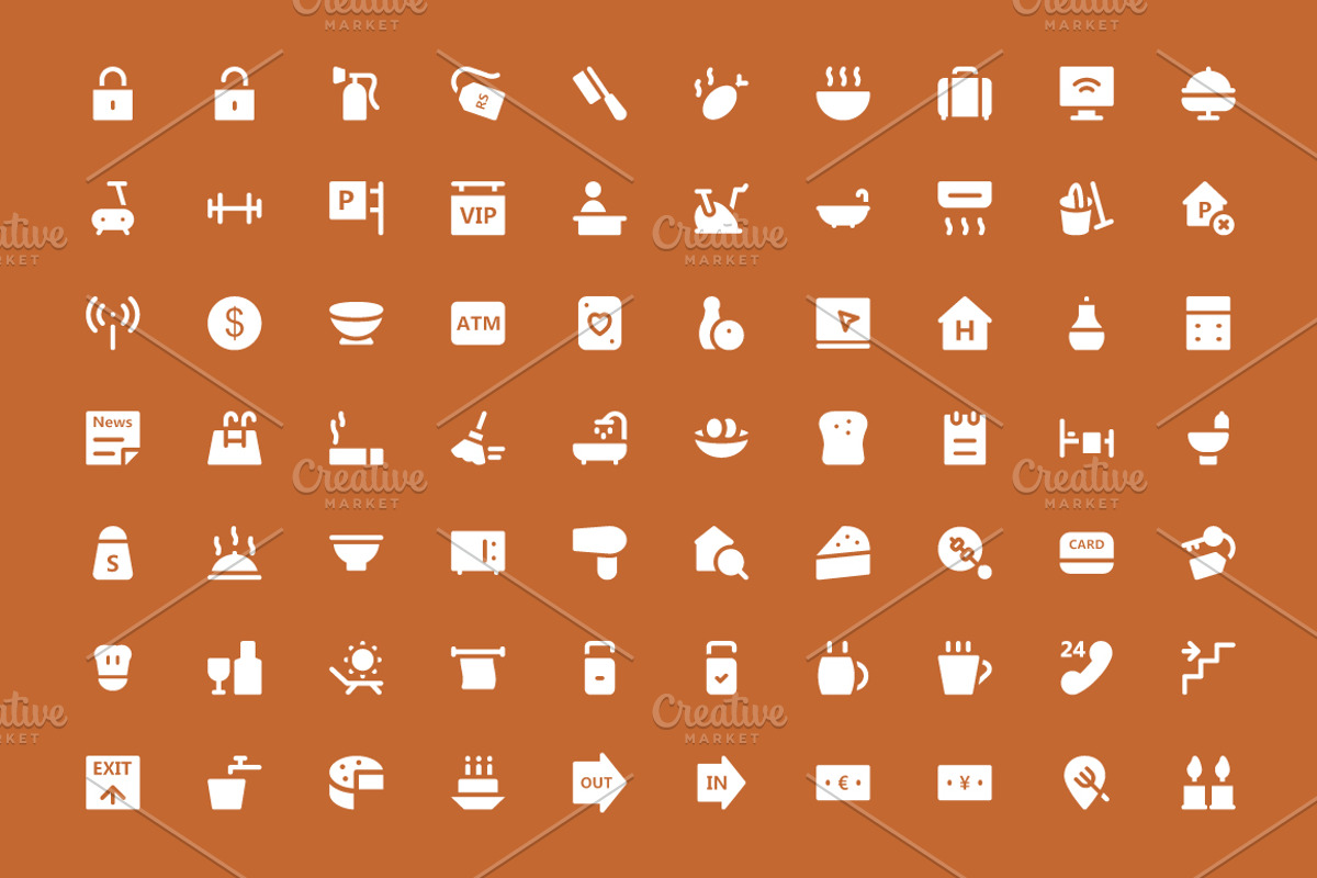 375+ Hotel and Restaurant Icons preview 3