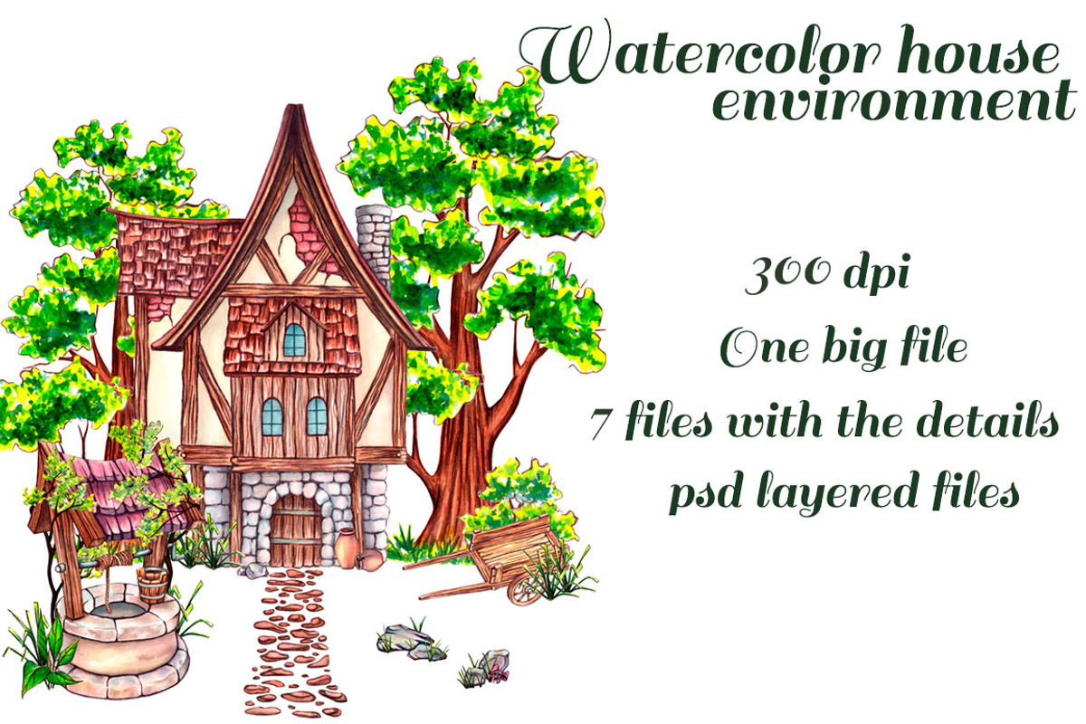 Watercolor house environment, an Illustration by Verlena's Corner (Photo 1 of 7)