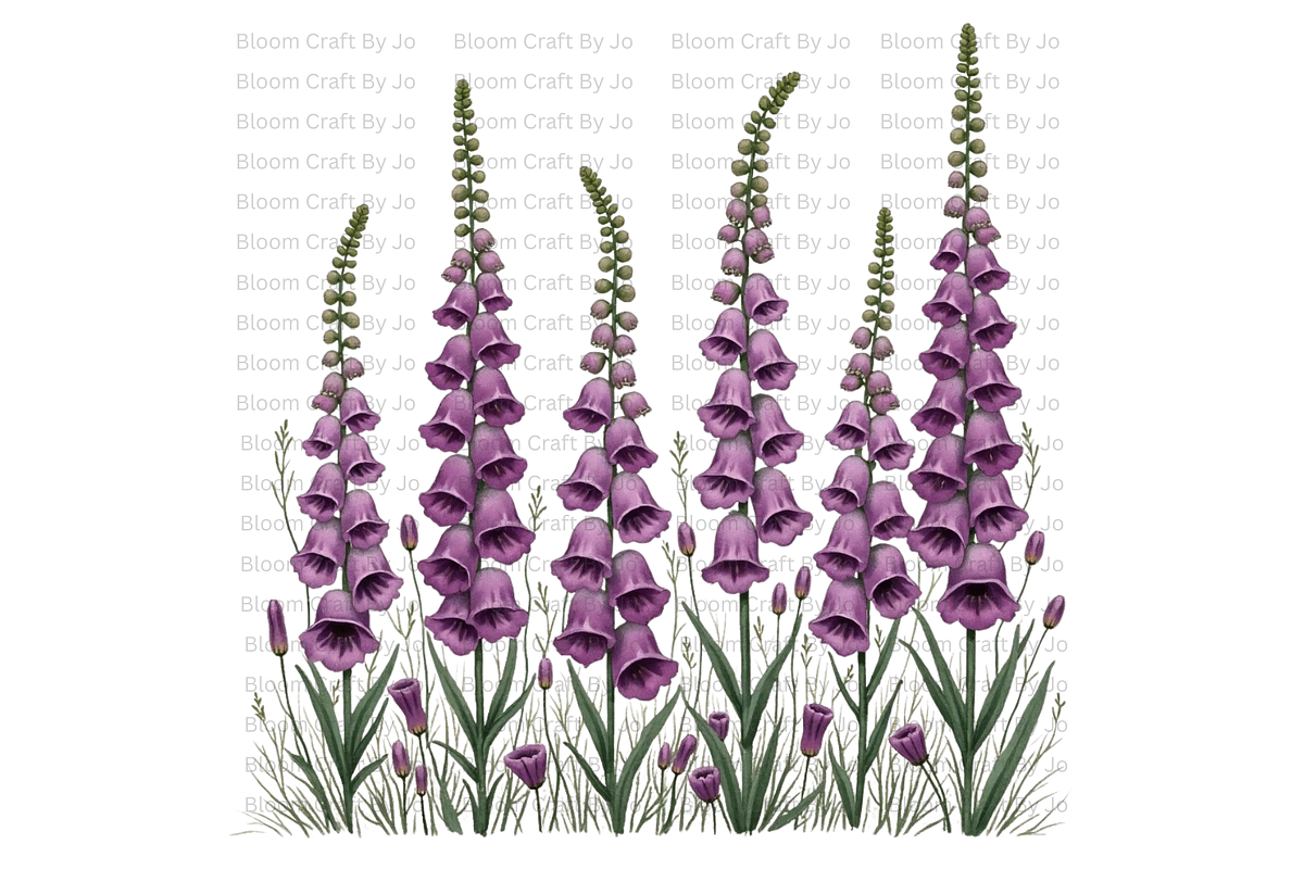 Foxgloves Stems and Flowers, a Decorative Illustration by Bloom Craft Creations (Photo 9 of 11)