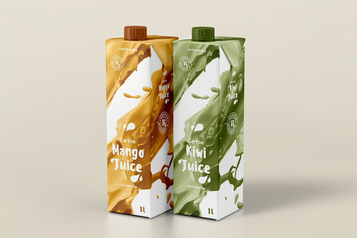 Juice Carton Mock-up, a Packaging Mockup by zippypixelstudio (Photo 12 of 14)
