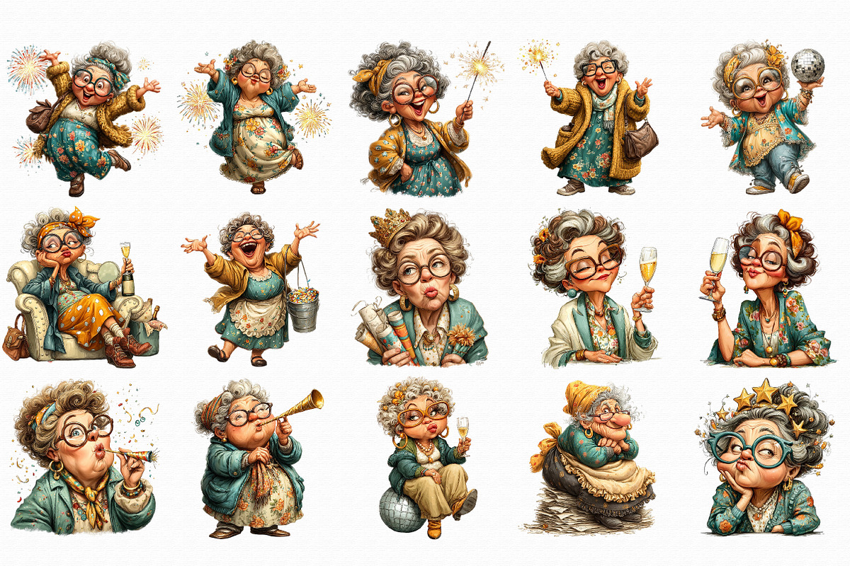 New year Funny Old Lady Sublimation, an Icon by Libby Wishes (Photo 7 of 7)
