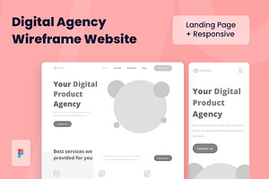 Digital Agency Wireframe Website, a Wireframe Template by INSPR STD