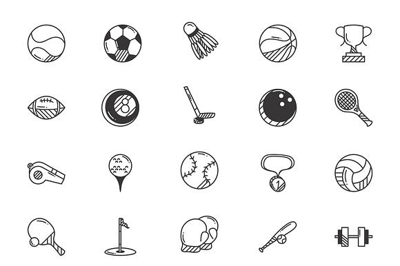 Doodle Sports Icon Set preview 2