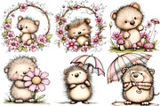 Whimsical Easter Hedgehog Clipart, an Illustration by DreamPrint404 (Thumbnail 5 of 6)