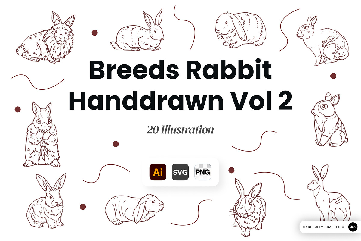 Breeds Rabbit Handdrawn Vol 2, an Animal Illustration by SLAB! Design (Photo 1 of 3)