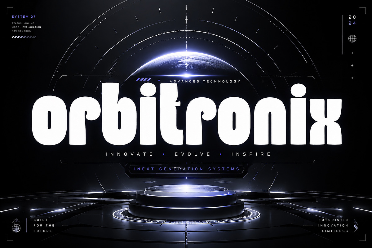 Orbitronix — Futuristic Display Font, a Slab Serif Font by Wow Magic (Photo 4 of 5)