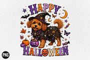 Happy Halloweenie Dachshund PNG, a Seasonal Illustration by CraftArtStudio (Thumbnail 1 of 4)