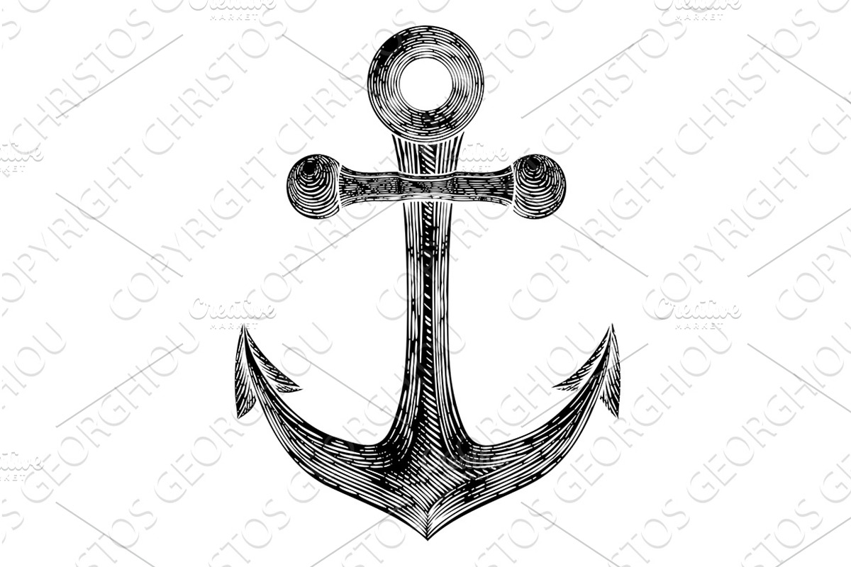 Anchor from Boat or Ship Tattoo, an Object Illustration by Christos Georghiou