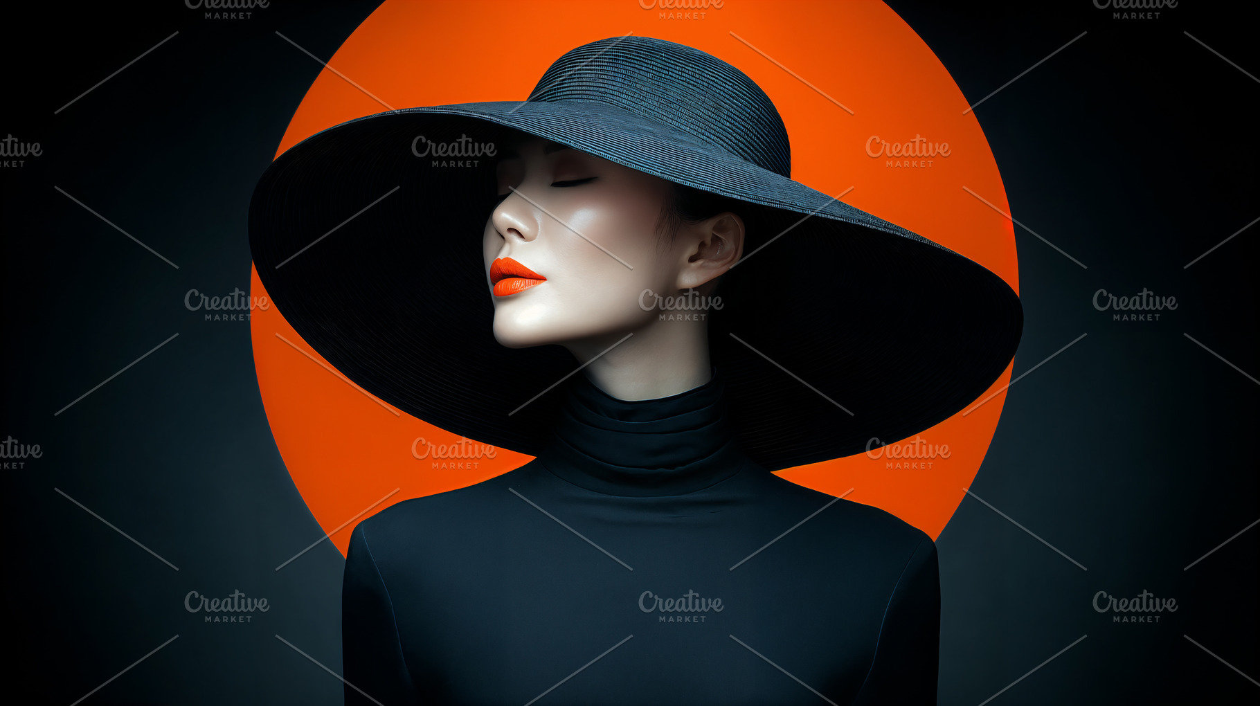 Woman portrait with bold colors in modern decor, a Person Photo by OSORIOartist