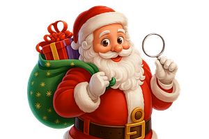 Santa Claus with colorful Christmas, an Illustration by Vector Stall