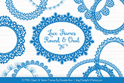 Blue Round Lace Frames, an Illustration by Amanda Ilkov (Thumbnail 1 of 5)