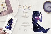 Watercolor Zodiac Girls, an Illustration by beehouse studio (Thumbnail 2 of 4)