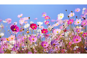 garden wild flower background ai, a Nature Photo by pikepicture