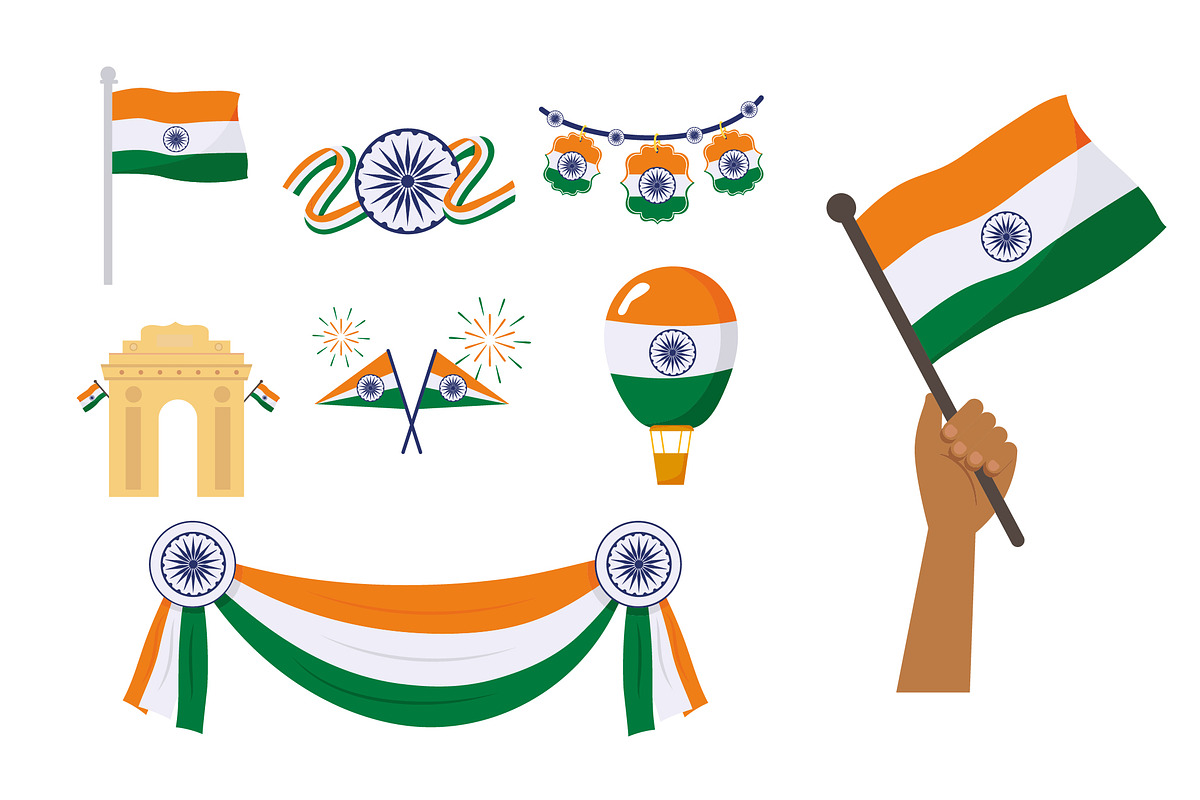 Indian Independence Day Icons