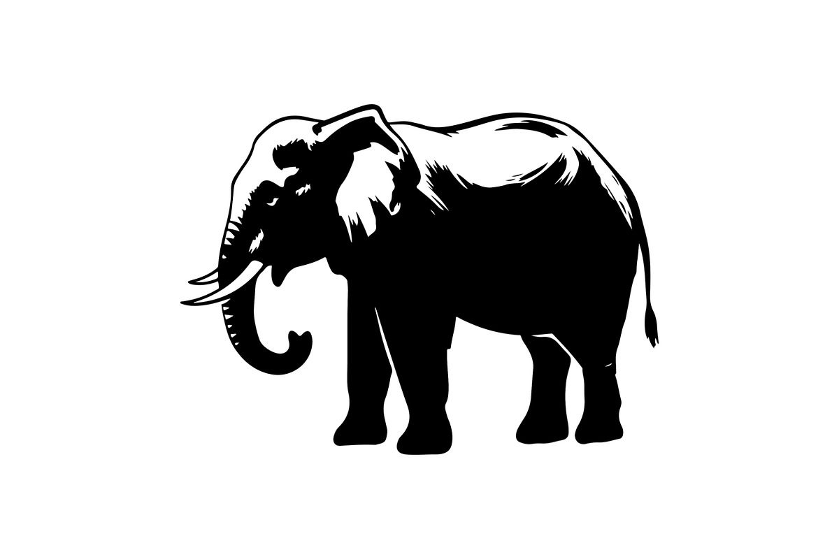 Elephant Vector Black Clipart Set, an Animal Illustration by balal (Photo 6 of 11)