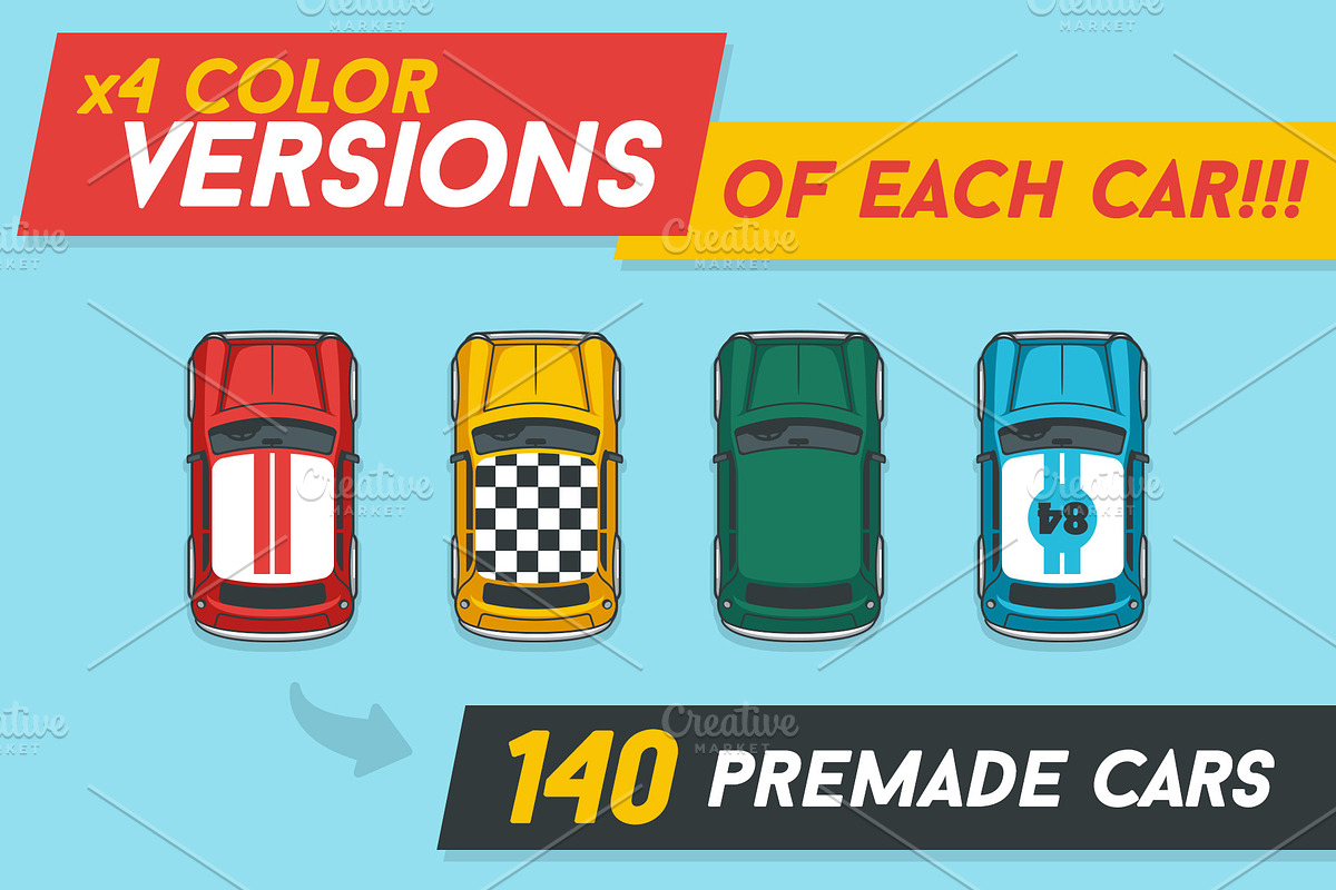 35 Top View Vector Cars, an Illustration by wowu (Photo 4 of 4)