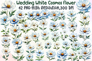 Wedding White Cosmos Flower Clipart, an Illustration by Sublimation Artist (Thumbnail 1 of 6)