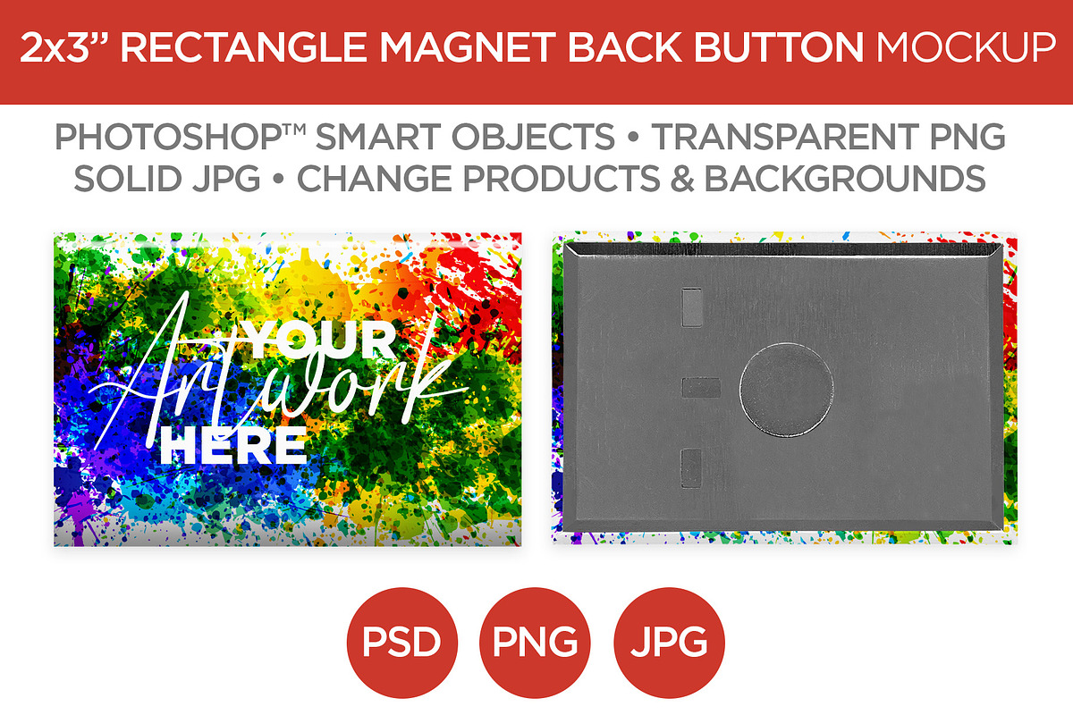 2x3 Rectangle Button Magnet Mockup, a Product Mockup by Mark Anthony Media (Photo 1 of 4)