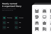 50 Bed and breakfast icons, an Outline Icon by Wencory (Thumbnail 1 of 2)