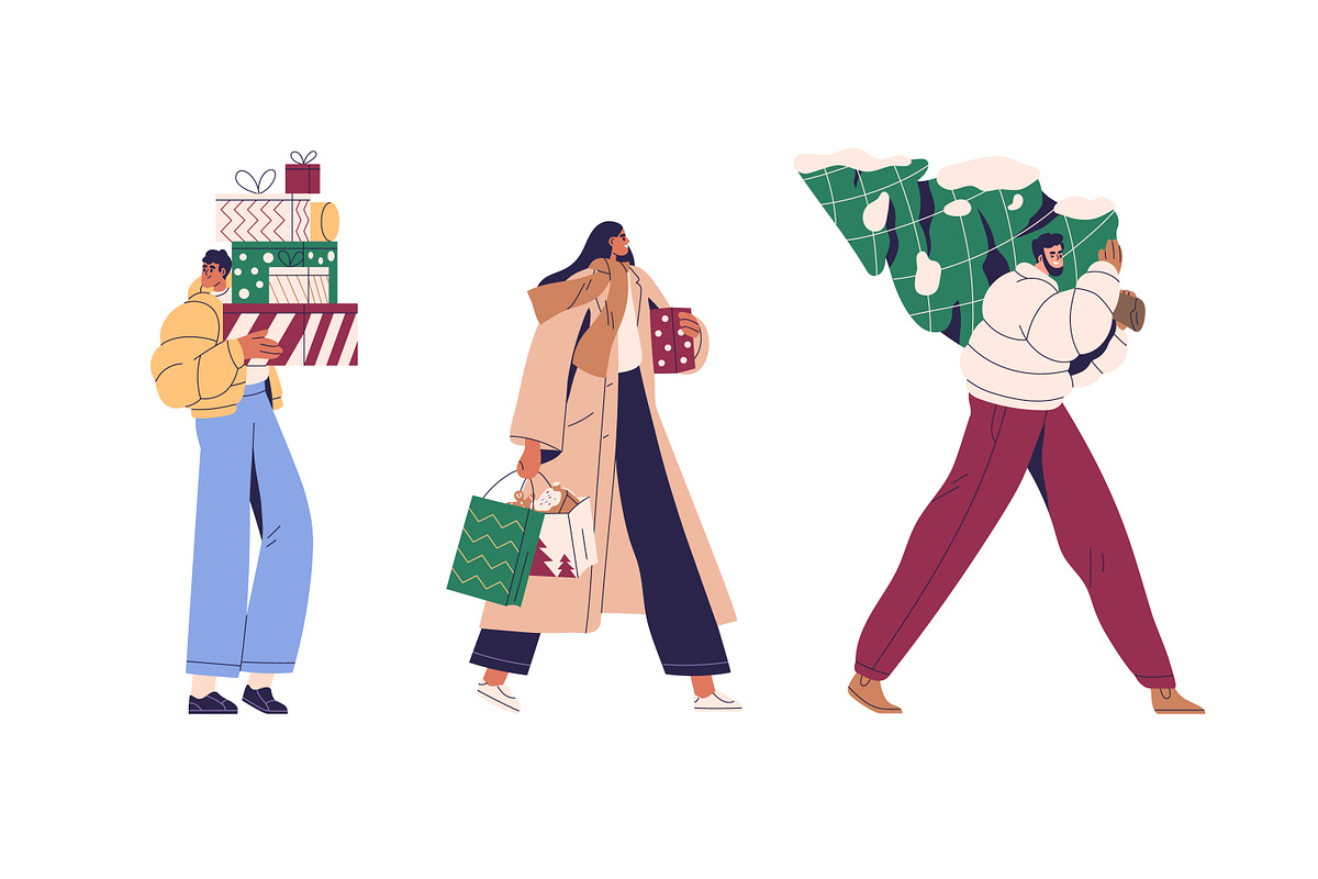 People prepare for Christmas set, a Person Illustration by Good Studio (Photo 2 of 6)
