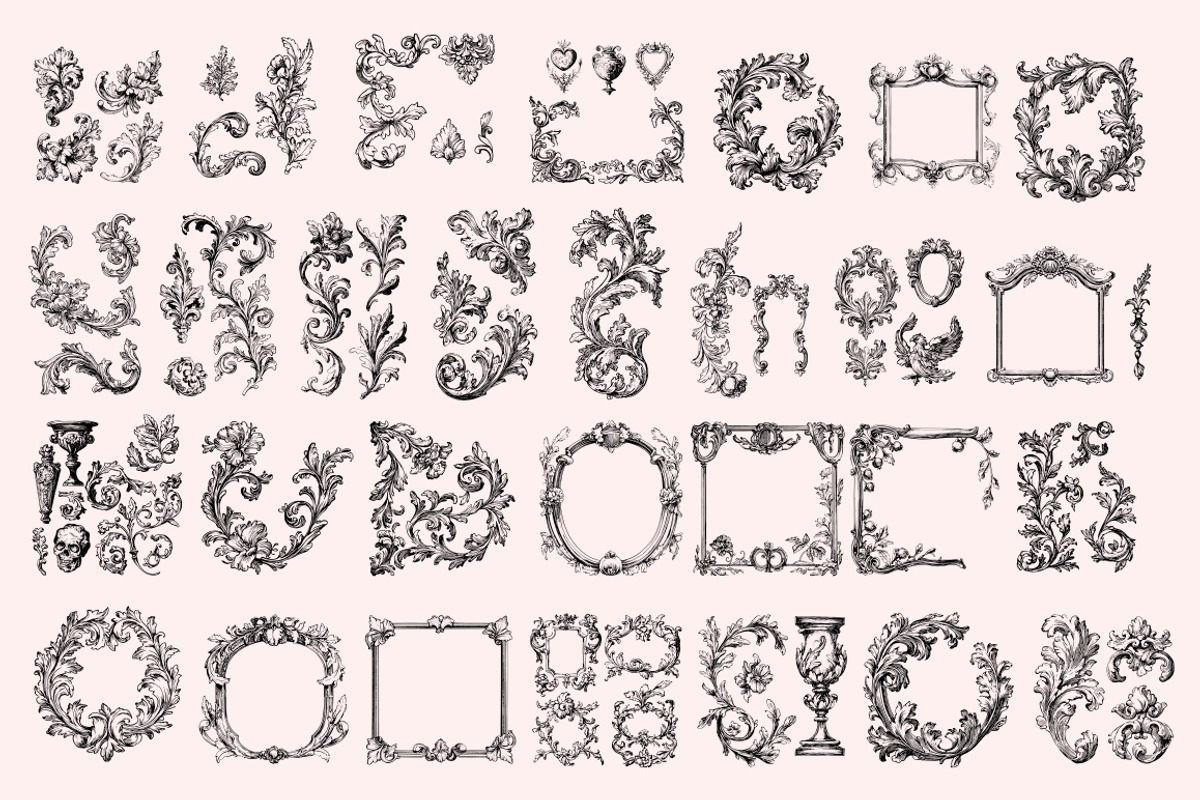 300 Baroque Wedding elements, a Decorative Illustration by Nocturnal Wolf (Photo 6 of 14)