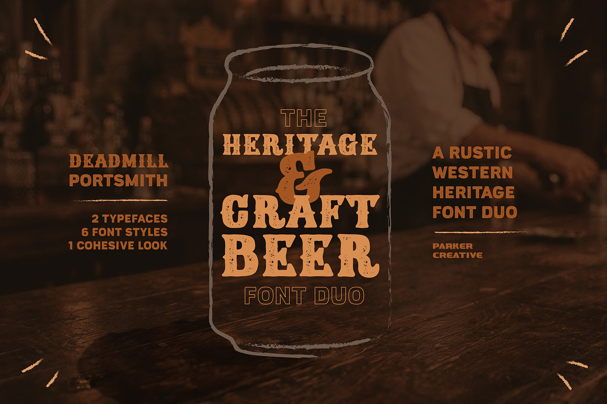 Rustic Craft Beer Font Duo, a Serif Font by Parker Creative (Photo 1 of 9)