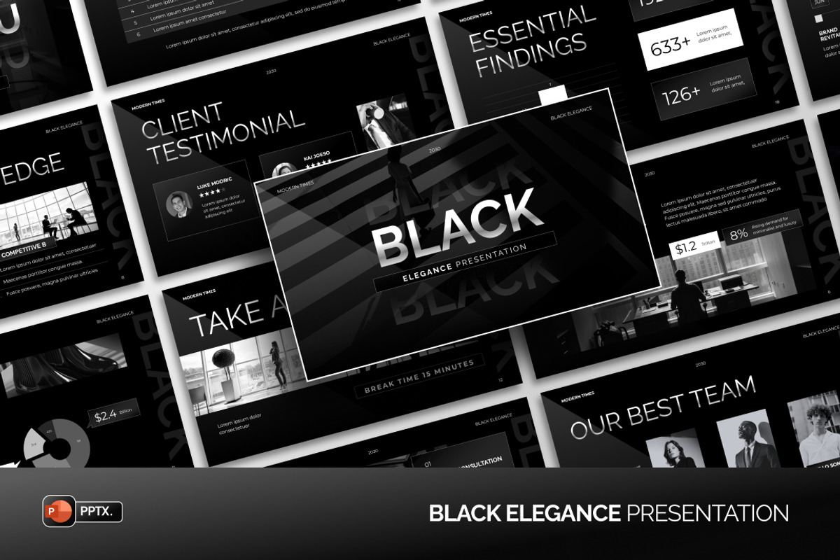 Black Elegance PowerPoint, a Presentation Template by Loin Studio (Photo 1 of 4)