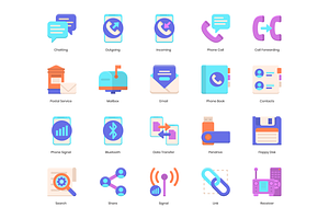 Media Communication Icons Violet