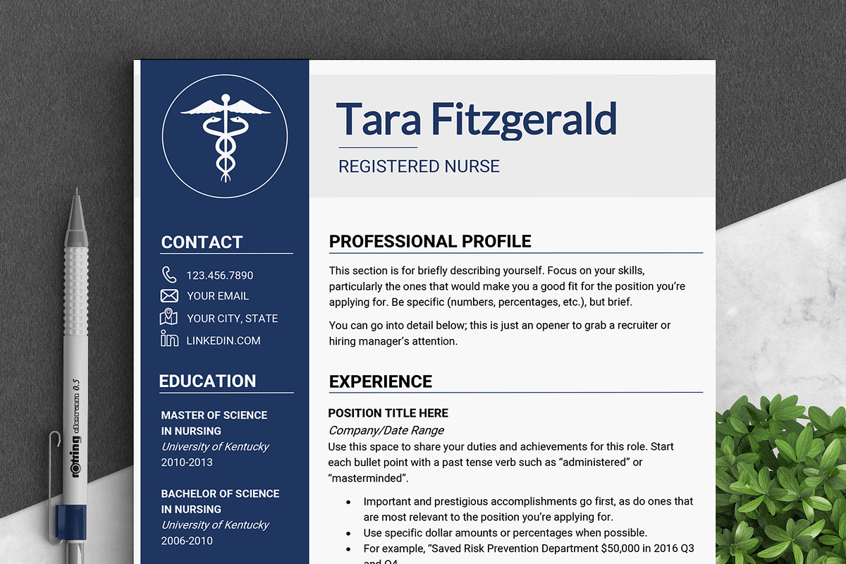 Nursing RESUME Template / MS Word, a Resume Template by LevelUpResume (Photo 1 of 5)