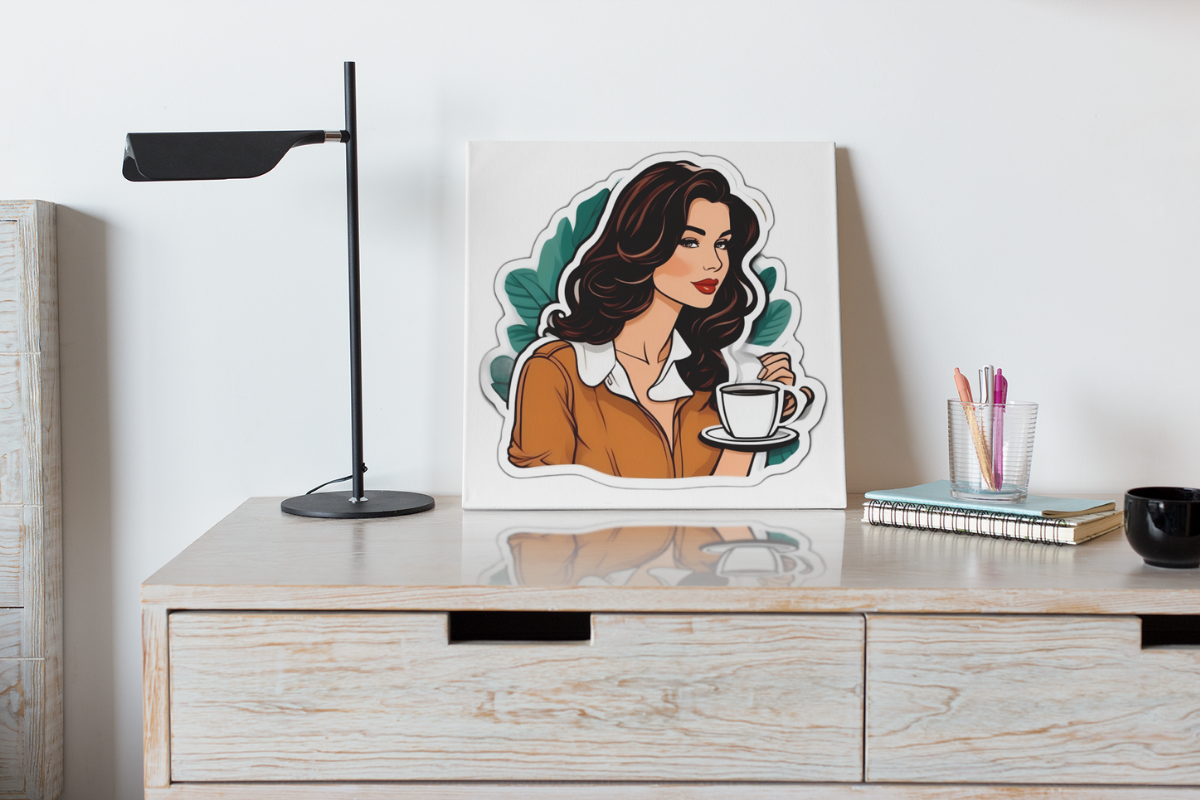 Girl Sipping CoffeeSticker Clipart, a Person Illustration by Stickera Hub (Photo 6 of 8)