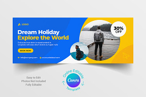 Canva Travel Agency Facebook Cover