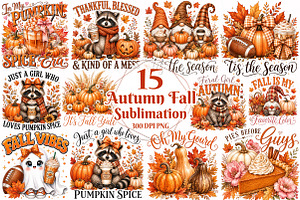 Autumn Fall PNG Bundle, a Seasonal Illustration by OK Design