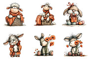 Whimsical Easter Farm Animals Clipar, an Illustration by CreationArt (Thumbnail 5 of 6)