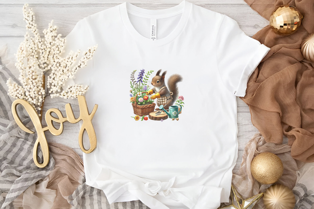 Spring Squirrel Garden Clipart, a Seasonal Illustration by DreamArtGraphic (Photo 3 of 4)