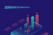 Smartphone with graphs in isometric, an iPhone Mockup by majcot (Thumbnail 5 of 6)