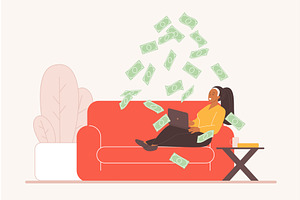 Woman Earning Passive Income Online
