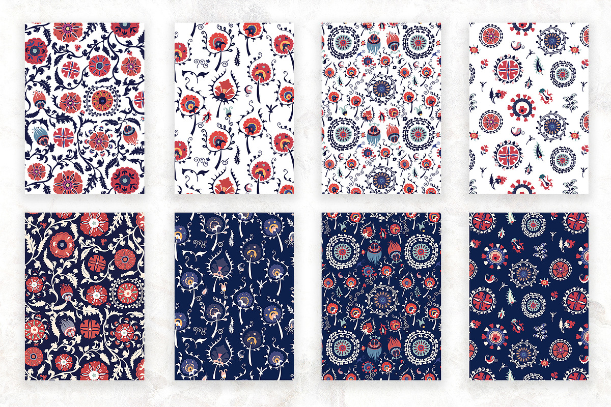 SUZANI Ethnic Vector patterns, a Pattern Graphic by Tasha Romart