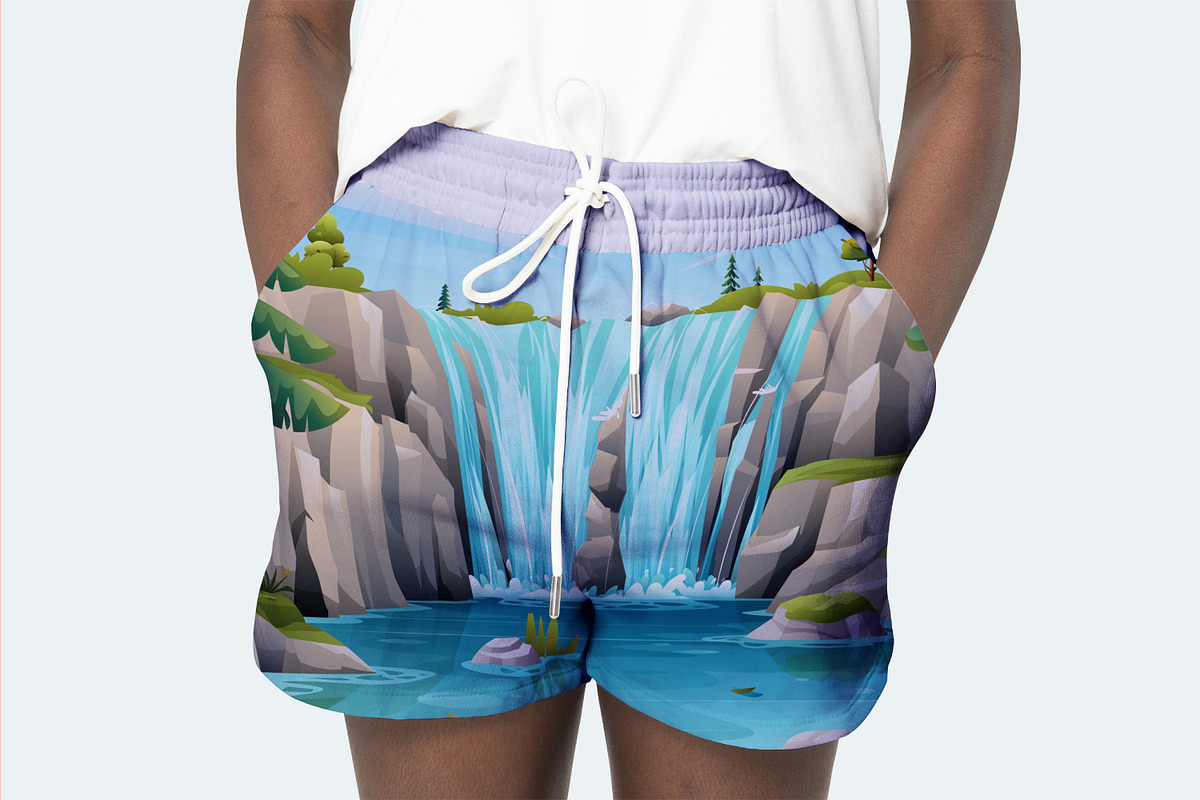 Waterfall Landscape, a Decorative Illustration by Digital Studio (Photo 5 of 8)