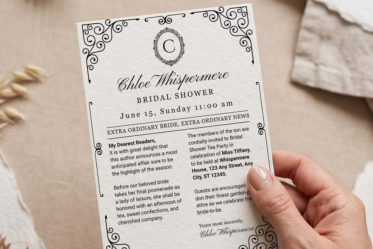 Regency Bridal Shower Complete Kit, an Invitation Template by Arslan (Photo 4 of 5)