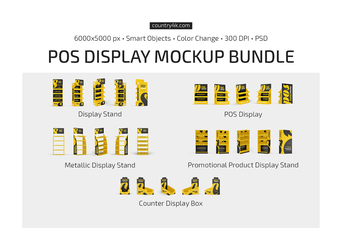 SALE! POS Display Mockup Bundle, a Merchandise Mockup by Country4k (Photo 1 of 4)