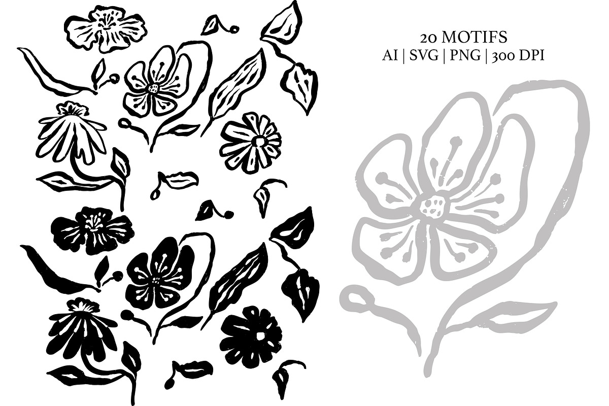 Organic Ink Abstract Floral Pattern, a Pattern Graphic by Rose Design (Photo 7 of 10)