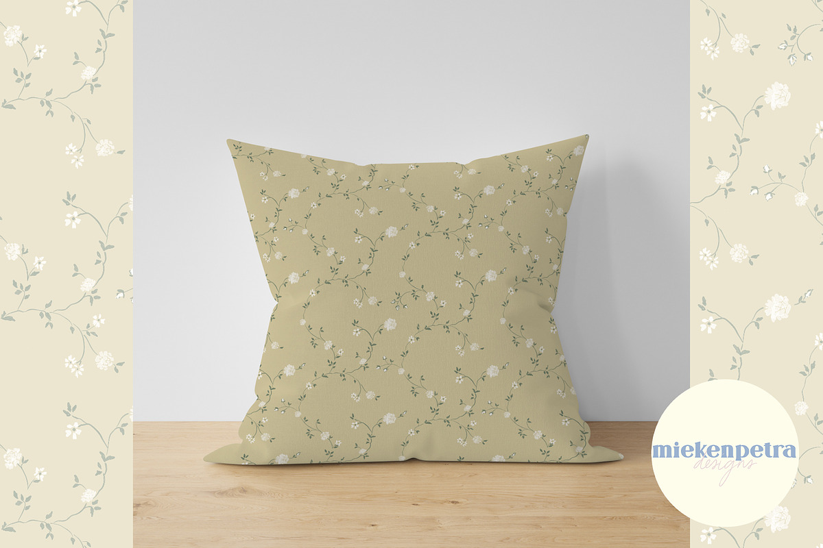 Vintage Yellow Ditsy Floral, a Pattern Graphic by Mieken Petra Designs (Photo 2 of 3)