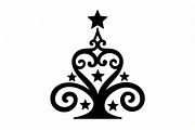 Elegant Christmas Tree Silhouette Se, an Illustration by balal (Thumbnail 10 of 21)