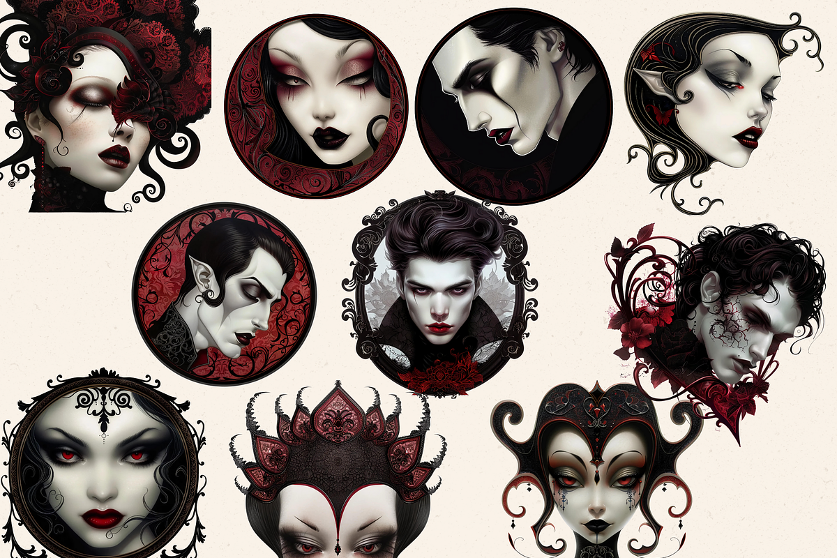 SCARY GOTHIC FANTASIES CLIPART PACK, a Person Illustration by Daring Digies (Photo 3 of 10)
