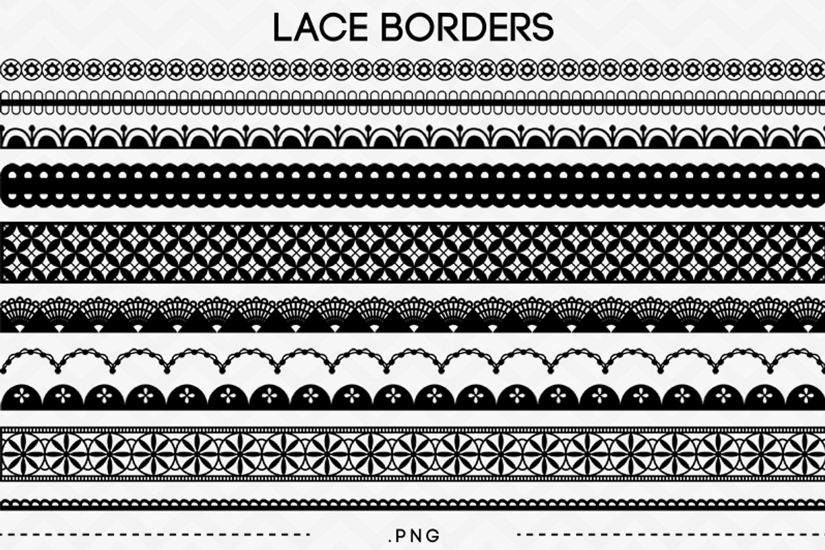 10 Lace Borders Clip Art IV, a Decorative Illustration by AzmariDigitals (Photo 2 of 2)