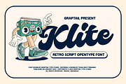 Klite - Retro Script, a Script Font by Graptail (Thumbnail 1 of 10)
