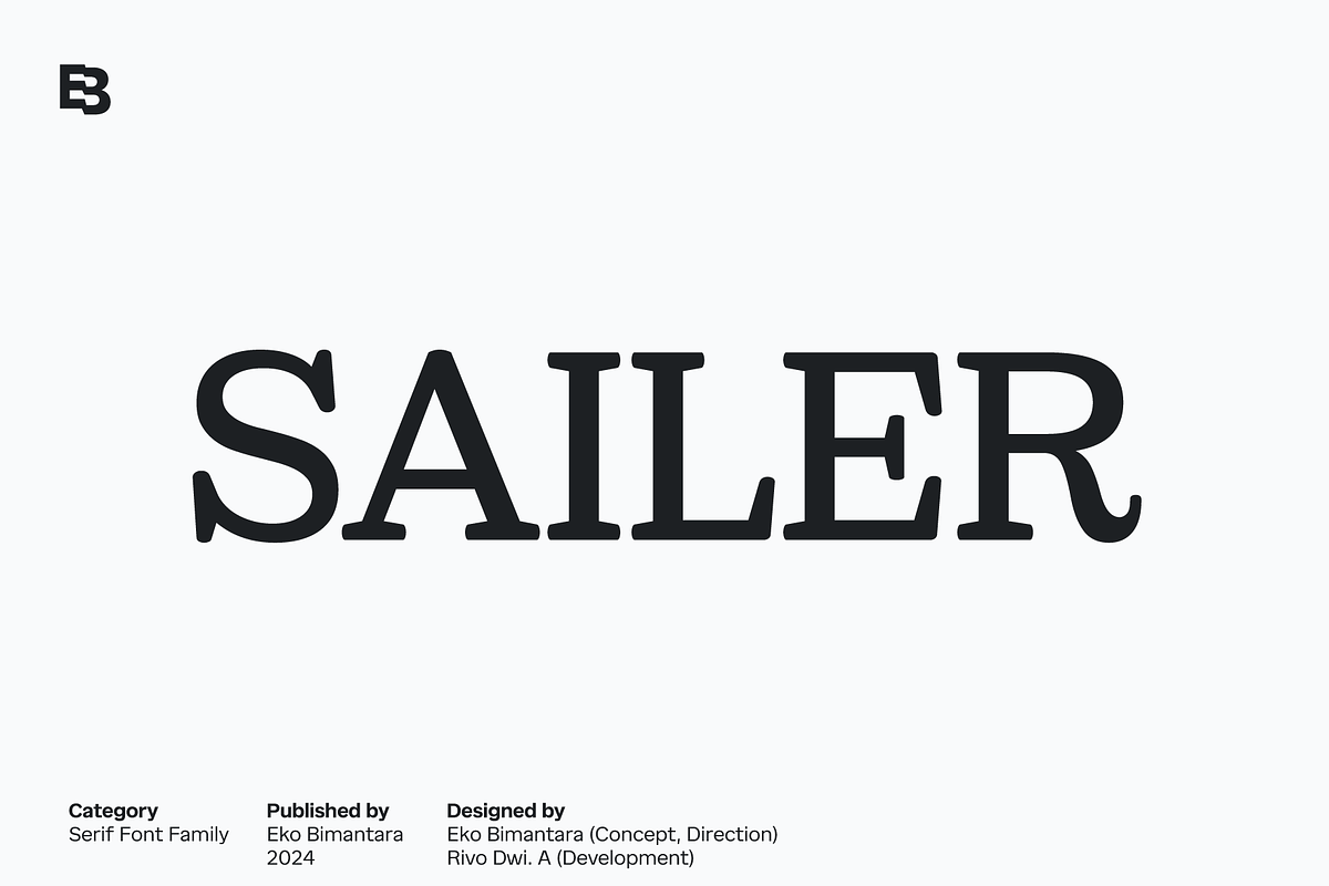 Sailer: Display Serif Font Family, a Serif Font by Eko Bimantara (Photo 1 of 14)